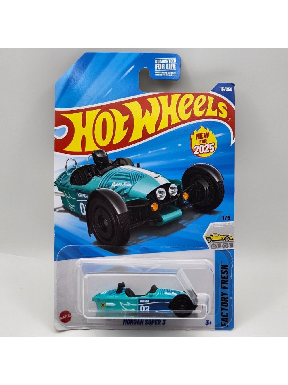 Hot Wheels Morgan Super 3 Ice Blue New For 2025 Factory Fresh 1/5 15/250